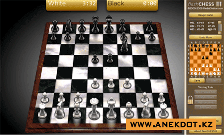 Флеш игра - Flash chess III – 3D шахматы с 3 уровнями подготовки
