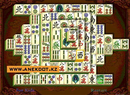Флеш игра - Shanghai dynasty (Шанхайская династия) - Маджонг - убирайте парные таблички, разрушая пирамиду